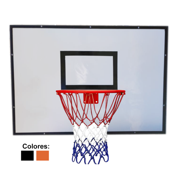 Tablero de Baloncesto en Fibra de Vidrio con Marco Angular 46×72 + Aro y Malla